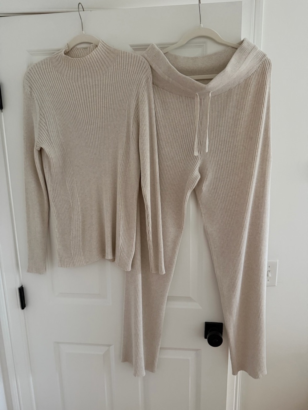 ATHLETA Reverie Sweater Set, Top XL, Bottom L Tall, Seasalt